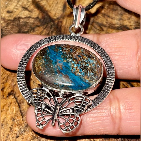 Dark Chessylite Blue Spar Azurite Pendant 2 1/2” - Picture 15 of 16